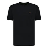 BOSS ACTIVE GOLD LOGO-PRINT T-SHIRT BLACK