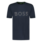 BOSS ACTIVE LOGO-PRINT T-SHIRT NAVY