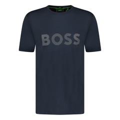 BOSS ACTIVE LOGO-PRINT T-SHIRT NAVY