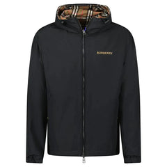 BURBERRY STANFORD ZIP-UP REVERSIBLE CHECK JACKET BLACK