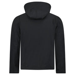 BURBERRY 'HARGRAVE' ZIP-UP LOGO HOODED RAIN JACKET BLACK