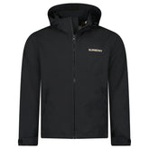 BURBERRY 'HARGRAVE' ZIP-UP LOGO HOODED RAIN JACKET BLACK