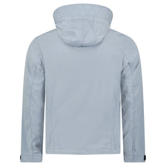 BURBERRY 'HARGRAVE' ZIP-UP LOGO HOODED RAIN JACKET GALE GREY