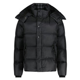 BURBERRY 'LEEDS' HOODED CHECK DOWN JACKET BLACK