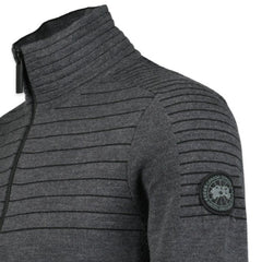 CANADA GOOSE CLARKE HALF ZIP UP SWEATER GREY