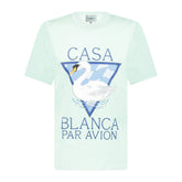 CASABLANCA PAR AVIAN SCREEN PRINTED T-SHIRT MINT GREEN