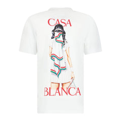 CASABLANCA 'TENNIS GIRL' T-SHIRT WHITE