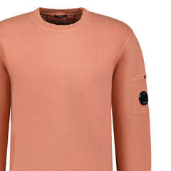 CP COMPANY Garment Dyed Arm Lens Sweatshirt Coral