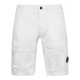 CP COMPANY Lens Cargo Shorts Gauze White