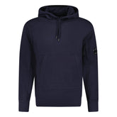 CP COMPANY LENS DIAGONAL RAISED HOODIE NAVY