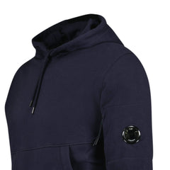 CP COMPANY LENS DIAGONAL RAISED HOODIE NAVY