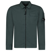 CP COMPANY LENS ZIP-UP OVERSHIRT DARK SHADOW