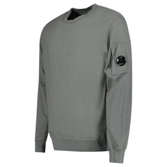 CP COMPANY LIGHT FLEECE CREWNECK LENS SWEATSHIRT IN GUNMETAL