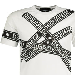 DSQUARED2 Black Tape Logo T-Shirt White