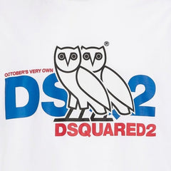 DSQUARED2 OVO Capsule Logo Print Jersey T-Shirt White