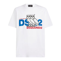 DSQUARED2 OVO Capsule Logo Print Jersey T-Shirt White