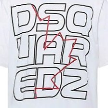 DSQUARED2 Red Line Print T-shirt White