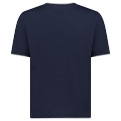 GRAN SASSO PURE COTTON T-SHIRT IN NAVY / LIGHT GREY
