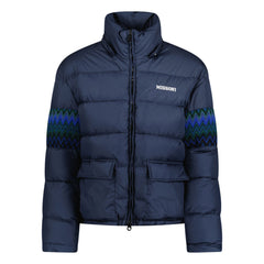 Missoni Hooded Down Jacket Zig Zag Navy