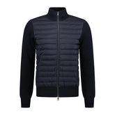 'Cardigan Tricot' Nylon Mix Knit Zip Jacket Navy