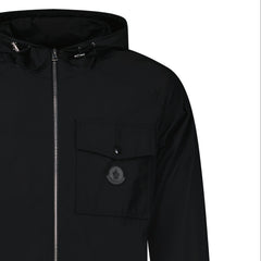 MONCLER FUYUE GHOST RUBBER LOGO JACKET IN BLACK