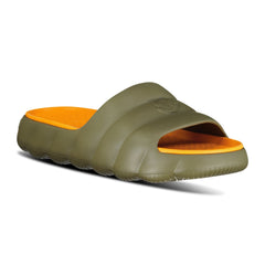 MONCLER 'LILO' SLIDERS KHAKI & ORANGE