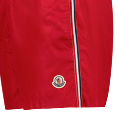 MONCLER LOGO SWIM SHORTS RED