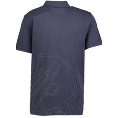Maglia Polo Manica Corta Badge Blue Grey