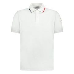 MONCLER POLO SHIRT SLEEVE LOGO WHITE