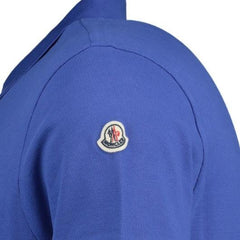Stripe Collar Cotton Polo T-Shirt Dark Blue
