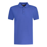 Stripe Collar Cotton Polo T-Shirt Dark Blue