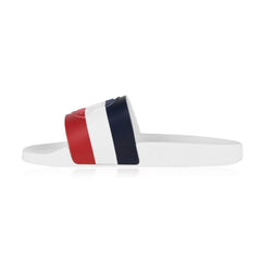 MONCLER WHITE, RED & NAVY SLIDERS