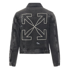 OFF-WHITE Denim Jackets Dark Grey