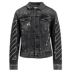 OFF-WHITE Denim Jackets Dark Grey