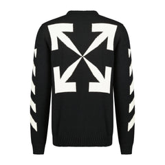 OFF-WHITE Diag-Print Knitted Crewneck Black