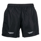 OFF-WHITE "OFF" Writing Design Swim Shorts Black