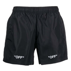 OFF-WHITE "OFF" Writing Design Swim Shorts Black