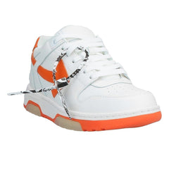 OFF-WHITE Out Of Office Low-Top leather Trainers Orange & White