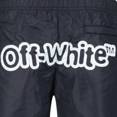 OFF-WHITE Rear Writing Design Swim Shorts Black