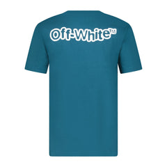 OFF-WHITE Slim Fit FF Blur T-Shirt Teal Blue