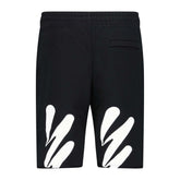 OFF-WHITE WAVE COTTON SWEAT SHORTS BLACK