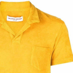 ORLEBAR BROWN Brown 'Terry' Towelling Polo-Shirt Bright Gold
