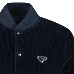 PRADA CORDUROY BUTTON-UP JACKET NAVY