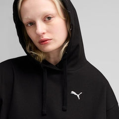 PUMA Womens ESS ELEVATED Comfort Rib Hoodie - Black