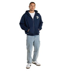 S / DOUBLE Shawn Dot Zip Through Hoodie - Navy