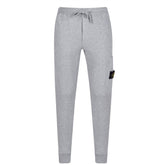 STONE ISLAND BADGE COTTON SWEAT PANTS GREY