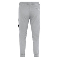 STONE ISLAND BADGE COTTON SWEAT PANTS GREY MARL