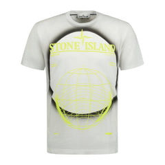 STONE ISLAND COMPASS PRINT LOGO SOLAR ECLIPSE 2 COMPASS PRINT T-SHIRT WHITE