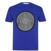 STONE ISLANDCompass Printed Logo T-Shirt Blue & White