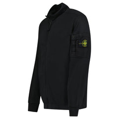 STONE ISLAND COTTON FLEECE TRACK JACKET IN BLACK